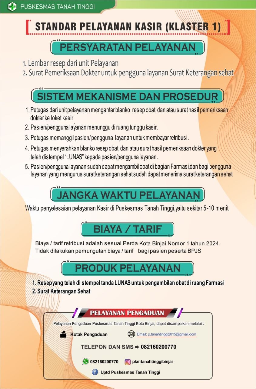 Standar Pelayanan Puskesmas Tanah Tinggi